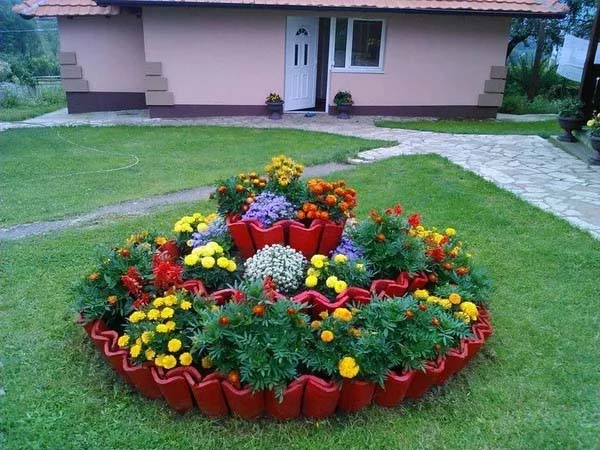 Tile Stacked Flower Bed